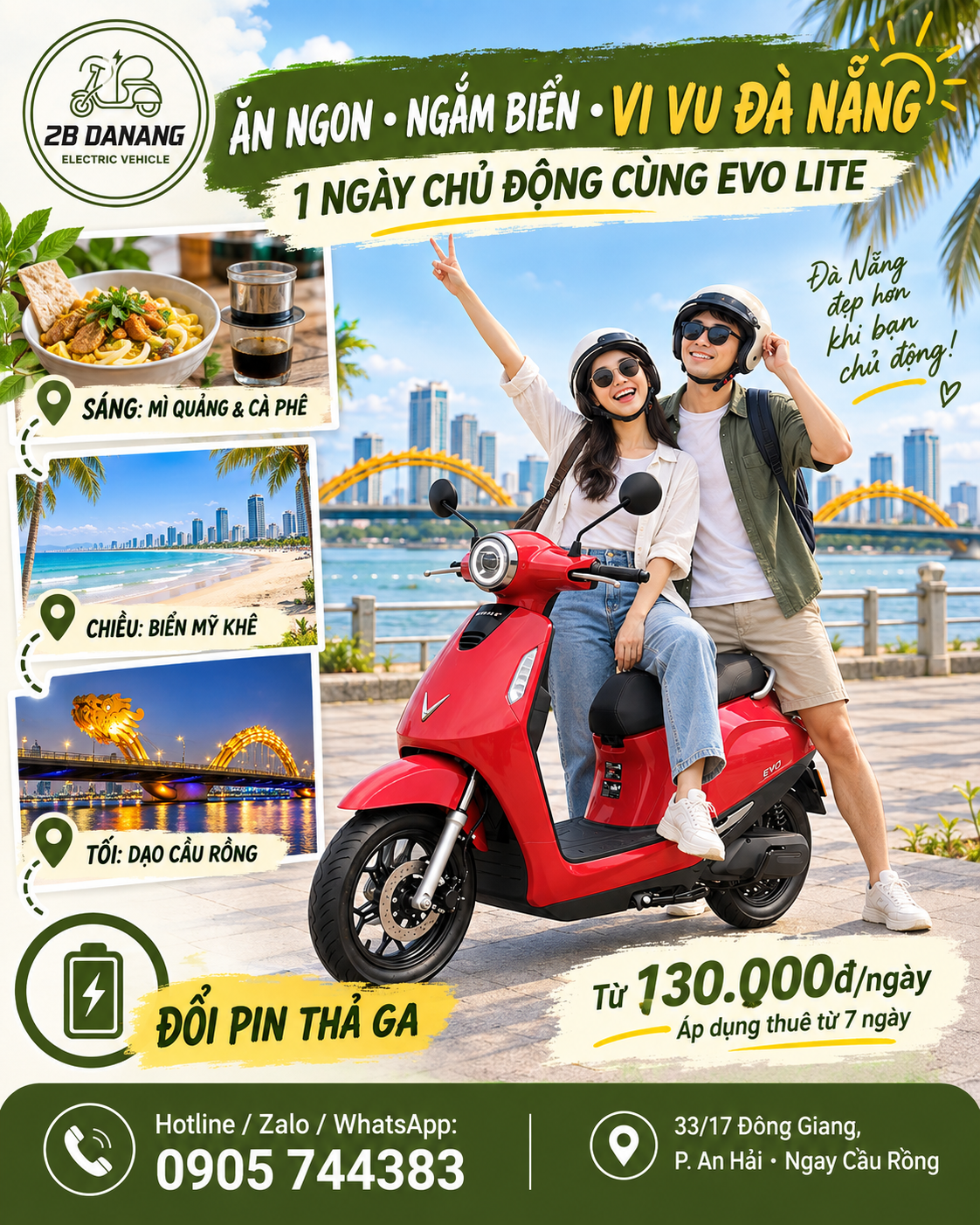 Ăn ngon · ngắm biển · vi vu Đà Nẵng